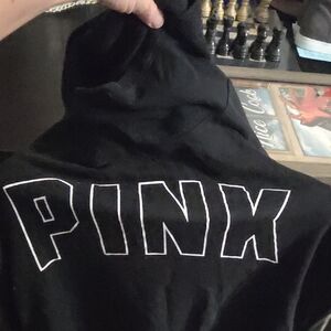Victoria's Secret Black Hoodie with White PINK Logo